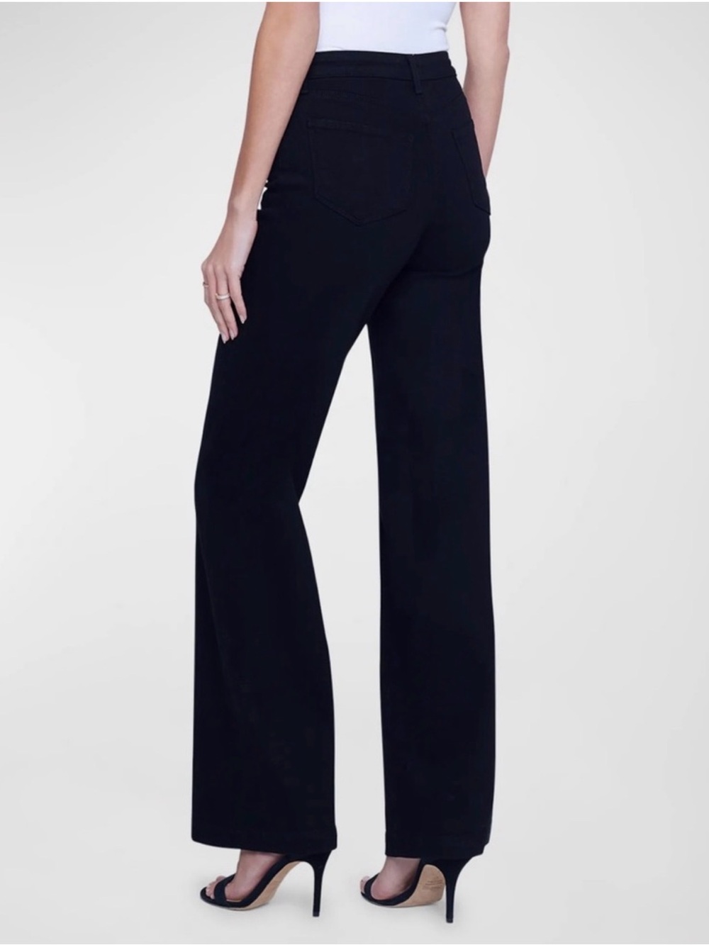 NWT L’AGENCE Clayton Ponte High Rise Wide Leg Pants Black 32 - Picture 6 of 16